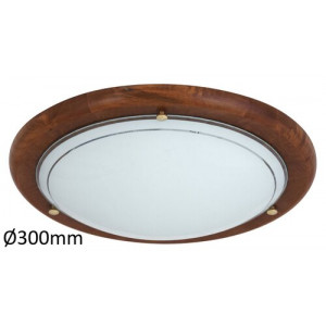 Plafoniera Ufo 1xE27 metal/lemn/sticla stejar/alb Rabalux