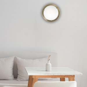 Plafoniera Ufo 1xE27 metal/sticla bronz/alb Rabalux