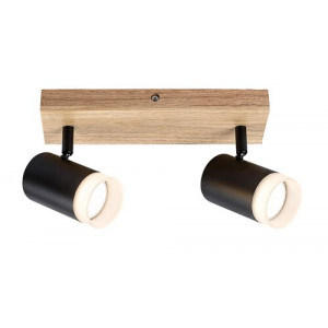 Spot bara Toras 2xGU10 metal/lemn stejar/negru Rabalux