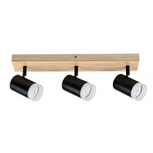 Spot bara Toras 3xGU10 metal/lemn stejar/negru Rabalux
