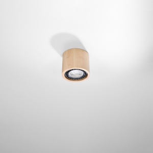 Spot Basic 1xGU10 lemn natural wood tubular - Img 2