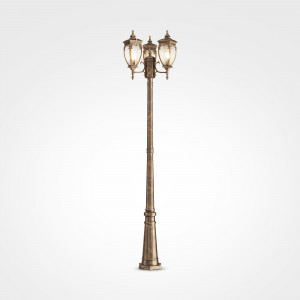 Stalp exterior Fleur 3xE27 metal bronz antichizat Maytoni