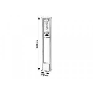 Stalp exterior Kolta 1xE27 metal/acril negru/transparent Rabalux