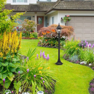 Stalp exterior Milano 1xE27 metal/sticla negru Rabalux