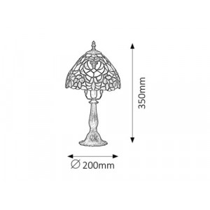 Veioza Mirella 1xE14 metal/sticla bronz/multicolor Rabalux