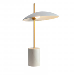 Veioza Vilai LED 4W 400 lumeni metal/marmura alb/auriu/marmurat Italux