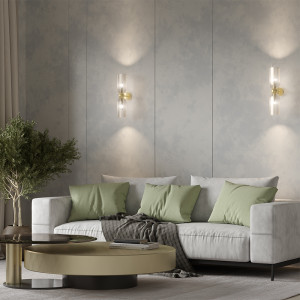 Aplica Antic 2xE14 metal/sticla auriu Maytoni