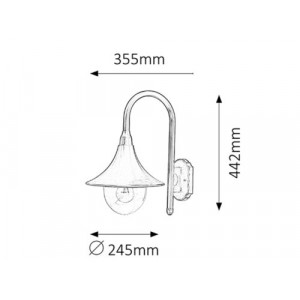 Aplica exterior Konstanz 1xE27 metal/acril negru Rabalux
