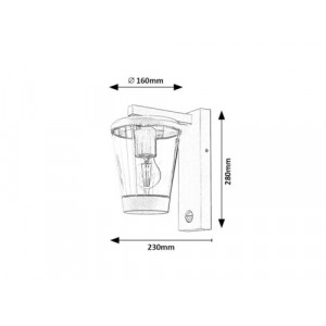 Aplica exterior Savano 1xE27 metal/acril antracit Rabalux