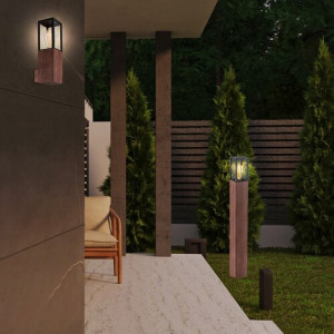 Aplica exterior Wales 1xE27 metal/sticla stejar/transparent Rabalux