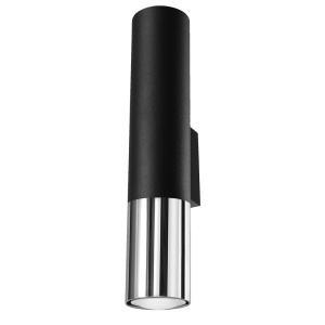Aplica Loopez 2xGU10 metal negru/crom tubular