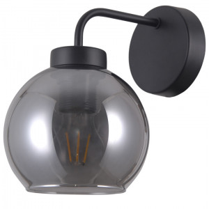 Aplica Poggi 1xE27 metal/sticla negru mat Italux