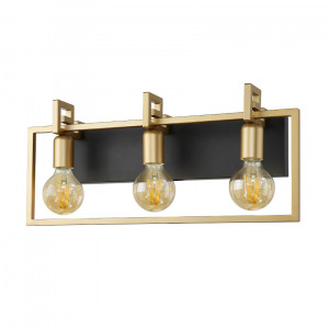 Aplica Primero 3xE27 metal auriu/negru mat Italux