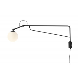 Aplica Soho M 1xE14 metal/sticla negru Aldex