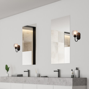 Aplica Tirina 1xE27 metal/sticla negru/transparent Rabalux