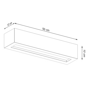 Aplica Vega 2xE27 ciment/sticla gri rectangular - Img 4