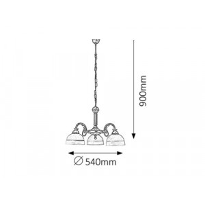 Candelabru Flossi 3xE27 metal/sticla bronz/alb Rabalux