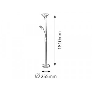 Lampadar Beta 1+1xR7s+G9 metal/sticla bronz Rabalux