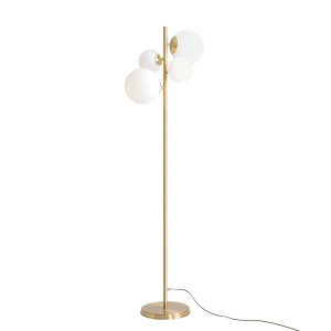 Lampadar Bloom 2xE14+2xE27 metal/sticla alama Aldex
