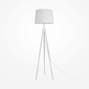 Lampadar Calvin 1xE27 metal/lemn/textil alb Maytoni