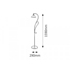 Lampadar Elisett 1xE27 metal/sticla bronz Rabalux