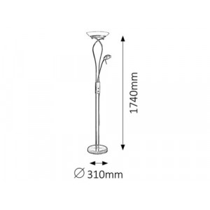 Lampadar Gamma 1+1xR7s+G9 metal/sticla nichel Rabalux