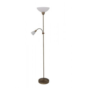 Lampadar Pearl classic 1+1xE27+E14 metal/sticla bronz/alb Rabalux RBL4019