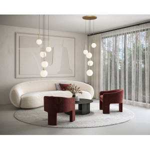 Lustra Basic form 5xE14 metal/sticla auriu/alb Maytoni