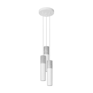Lustra Borgio 3xGU10 metal/ciment alb/gri tubular
