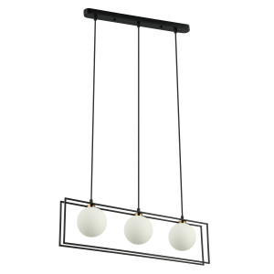 Lustra Grosetta 3xG9 metal/sticla negru Italux