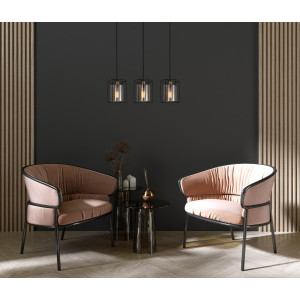 Lustra Kalula 3xE27 metal/sticla negru Italux