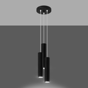 Lustra Lagos 3xGU10 metal negru tubular - Img 3