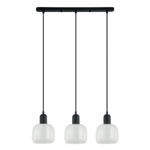 Lustra Lamezia 3xE27 metal/sticla negru Italux
