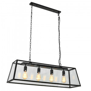 Lustra Laverno 4xE27 metal/sticla negru mat Italux
