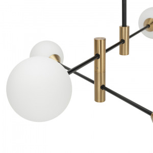 Lustra Marino 4xG9 metal/sticla negru/alama/alb Italux