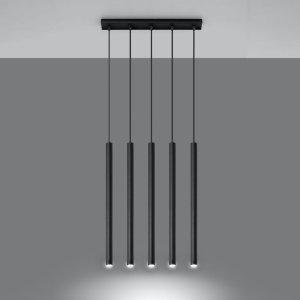 Lustra Pastelo 5xG9 metal negru tubular - Img 3