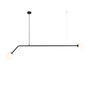 Lustra Pure 2xE14 metal/sticla negru Aldex