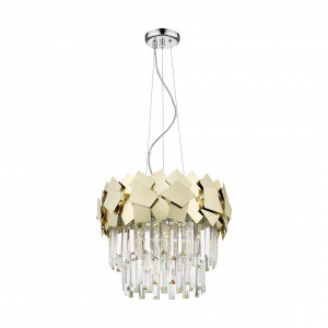 Lustra Quasar 5xE14 metal/cristal auriu/transparent Zuma Line