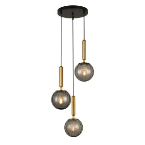 Lustra Ravena 3xE27 metal/sticla alama rotund Italux