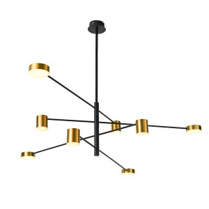 Lustra Remdal LED 36W 2700 lumeni metal/acril negru/auriu Italux