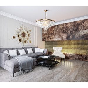 Lustra Revero 12xE14 metal/cristal alama Maytoni