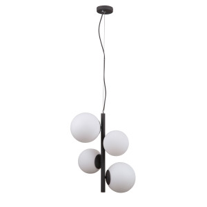 Lustra Riga 1+1xE27+E14 metal/sticla negru Italux