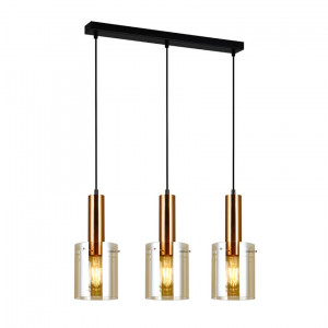 Lustra Sardo 3xE27 metal/sticla alama/transparent Italux