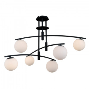 Lustra Senai 6xG9 metal/sticla negru Italux