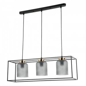 Lustra Sinella 3xE27 metal/sticla negru Italux