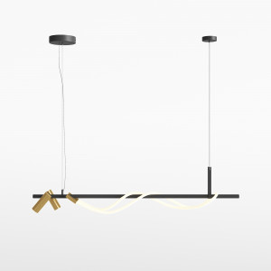 Lustra Tau LED metal negru/auriu/alb Maytoni