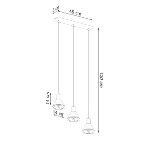 Lustra Tazila 3xES111 metal alb conic - Img 4