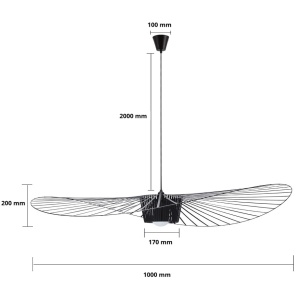 Lustra Vertigo 1xE27 vintage negru 1000 mm