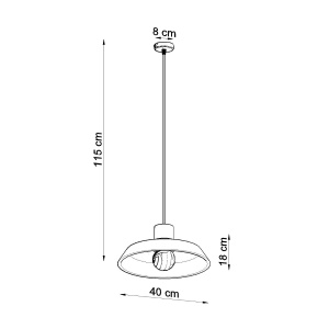 Pendul Afra 1xE27 ciment/lemn gri semicircular - Img 4