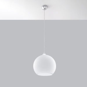 Pendul Ball 1xE27 metal/sticla alb rotund - Img 2